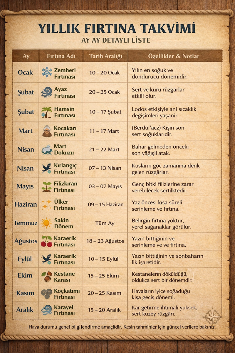 Fırtına Takvimi 2026